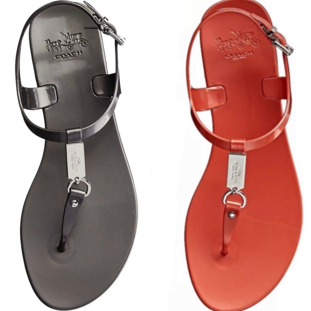 Coach Plato Shiny Opaque Jelly sandals Watermelon